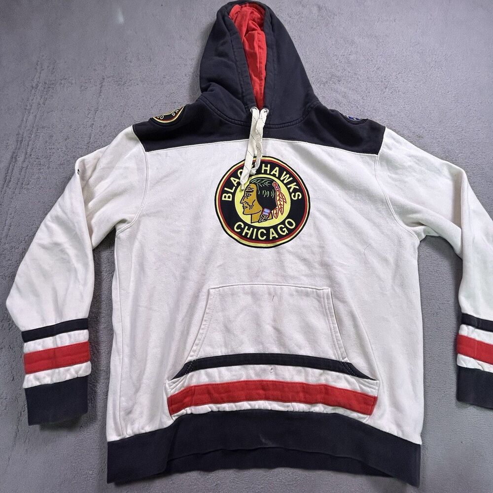 Majestic Chicago Blackhawks Hoodie Mens Large NHL Hockey Sweatshirt Pullover